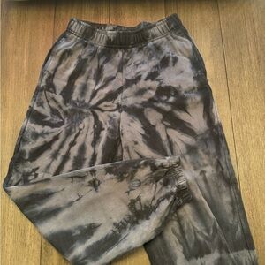 Tie-Dye Black & Gray Women's Jogger Pants